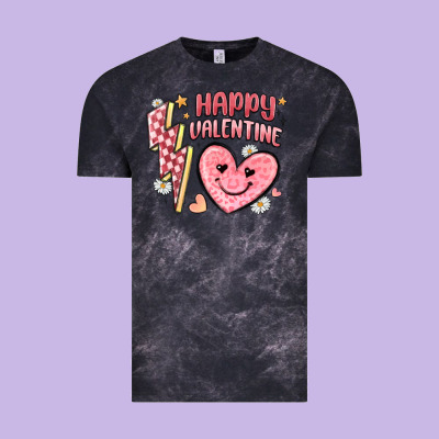 Happy Valentine Heart Vintage Tee Designed By Maliassmallbusiness