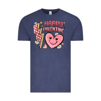 Vintage Denim happy valentine heart Vintage Tee - MaliasSmallBusiness