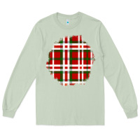 Matcha Christmas Tartan Patch Long Sleeve Tee - BundleAndBundleShop