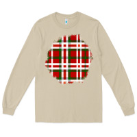 Mushroom Christmas Tartan Patch Long Sleeve Tee - BundleAndBundleShop