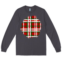 Smoke Christmas Tartan Patch Long Sleeve Tee - BundleAndBundleShop
