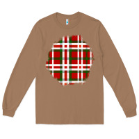 Toasted Coconut Christmas Tartan Patch Long Sleeve Tee - BundleAndBundleShop