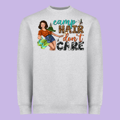 Camp Hair Don't Care Heavyweight Sweatshirt Designed By Bundleandbundleshop