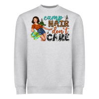 Heather Grey Camp Hair Don't Care Heavyweight Sweatshirt - BundleAndBundleShop