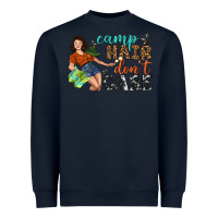 Navy Camp Hair Don't Care Heavyweight Sweatshirt - BundleAndBundleShop