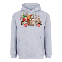 Heather Grey christmas gingerbread truck Heavyweight Hoodie - CowGirlArtShop