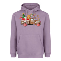 Lavender christmas gingerbread truck Heavyweight Hoodie - CowGirlArtShop