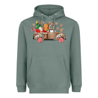 Sage christmas gingerbread truck Heavyweight Hoodie - CowGirlArtShop