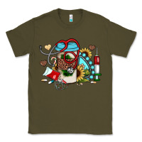 Army Green Christmas sunflower gemstone nurse Classic Tee - JahusDesignShop