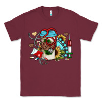 Burgundy Christmas sunflower gemstone nurse Classic Tee - JahusDesignShop