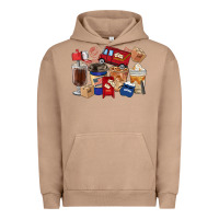 Pigment Burro postal worker coffee cups Urban Hoodie - FaDigitalArtStudio