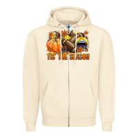 Sandshell Tis' the season Football yellow helmet Zipper Hoodie - NancyCooperArtShop