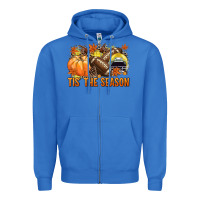 True Royal Tis' the season Football yellow helmet Zipper Hoodie - NancyCooperArtShop