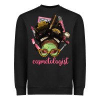 Black Afro Messy Bun Cosmetologist Heavyweight Sweatshirt - BundleAndBundleShop