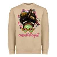 Afro Messy Bun Cosmetologist Heavyweight Sweatshirt | Teevron