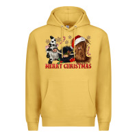 Antique Gold merry christmas heifer cow gnomies Premium Hoodie - CowGirlArtShop