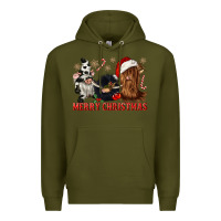 Army Green merry christmas heifer cow gnomies Premium Hoodie - CowGirlArtShop