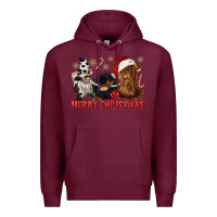 Burgundy merry christmas heifer cow gnomies Premium Hoodie - CowGirlArtShop