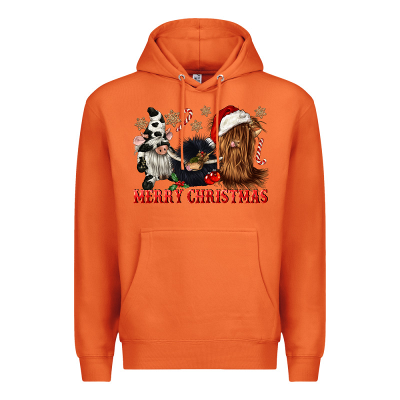 Merry Christmas Heifer Cow Gnomies Premium Hoodie by CowGirlArtShop | Teevron