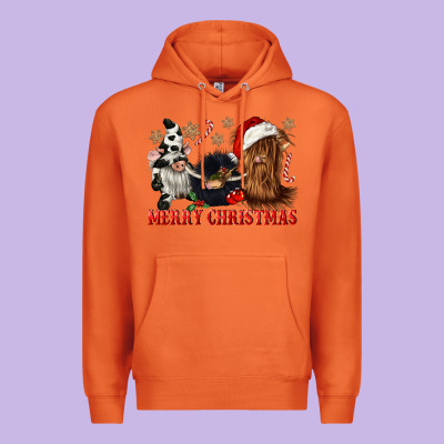 Merry Christmas Heifer Cow Gnomies Premium Hoodie Designed By Cowgirlartshop