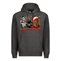 Charcoal Heather merry christmas heifer cow gnomies Premium Hoodie - CowGirlArtShop