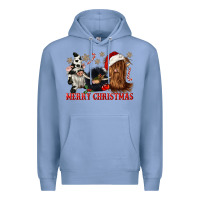 Colony Blue merry christmas heifer cow gnomies Premium Hoodie - CowGirlArtShop
