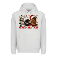 Dove Grey merry christmas heifer cow gnomies Premium Hoodie - CowGirlArtShop