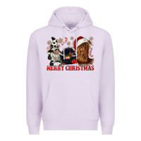 Lilac merry christmas heifer cow gnomies Premium Hoodie - CowGirlArtShop