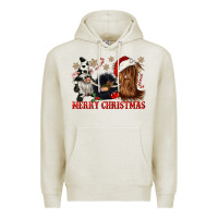 Oatmeal Heather merry christmas heifer cow gnomies Premium Hoodie - CowGirlArtShop