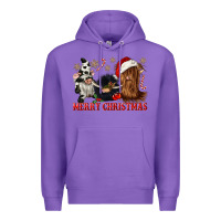 Purple merry christmas heifer cow gnomies Premium Hoodie - CowGirlArtShop
