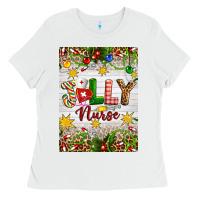 White Christmas Jolly Nurse Ladies Tee - Artiststas