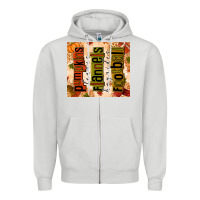 Dove Grey Pumpkins Leaves Flannels Hayrides Football Zipper Hoodie - texasbilliewilder