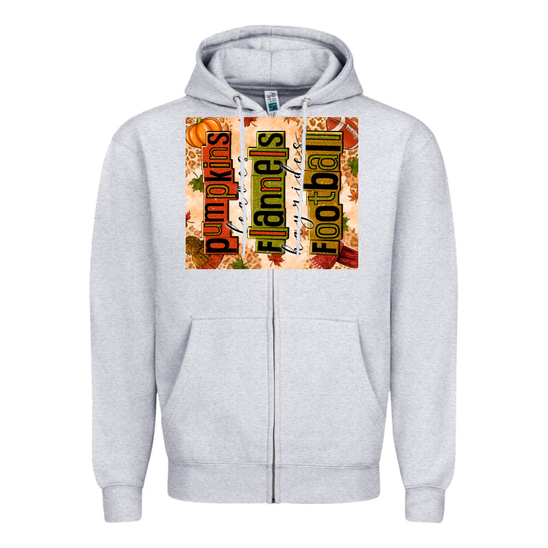 Pumpkins Leaves Flannels Hayrides Football Zipper Hoodie by texasbilliewilder | Teevron