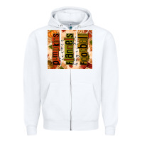 White Pumpkins Leaves Flannels Hayrides Football Zipper Hoodie - texasbilliewilder