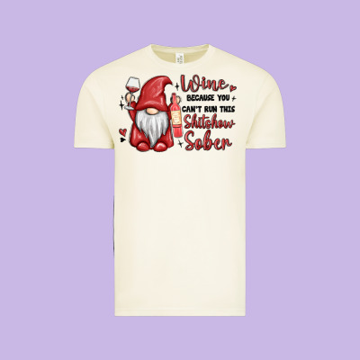 Wine Because You Cant Run This Shitshow Sober Vintage Tee Designed By Maliassmallbusiness