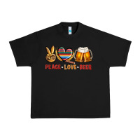 Black peace love beer Urban Heavy Tee - NancyCooperArtShop