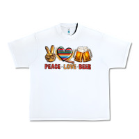 White peace love beer Urban Heavy Tee - NancyCooperArtShop