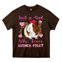Chocolate Brown Just A Girl Love Who Loves Guinea Pigs Heavy Core Tee - Artiststas