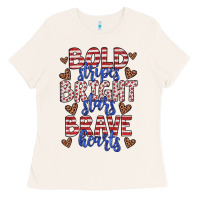 Bone bold stripes bright stars brave hearts Ladies Tee - JahusDesignShop