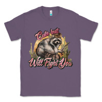 Lavender cute but will fight you racoon western Classic Tee - NancyCooperArtShop