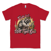 Red cute but will fight you racoon western Classic Tee - NancyCooperArtShop