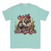 Seafoam cute but will fight you racoon western Classic Tee - NancyCooperArtShop