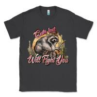Smoke cute but will fight you racoon western Classic Tee - NancyCooperArtShop
