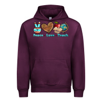 Mauve Wine peace love teach Urban Hoodie - BundleAndBundleShop