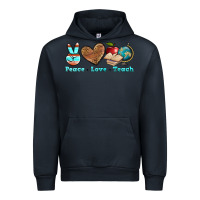 Navy peace love teach Urban Hoodie - BundleAndBundleShop