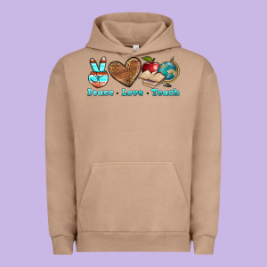 Peace Love Teach Urban Hoodie Designed By Bundleandbundleshop