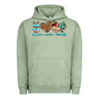 Pigment Oil Green peace love teach Urban Hoodie - BundleAndBundleShop