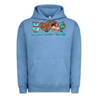 Pigment Pebble Blue peace love teach Urban Hoodie - BundleAndBundleShop