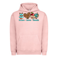 Pigment Salmon peace love teach Urban Hoodie - BundleAndBundleShop