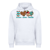 White peace love teach Urban Hoodie - BundleAndBundleShop